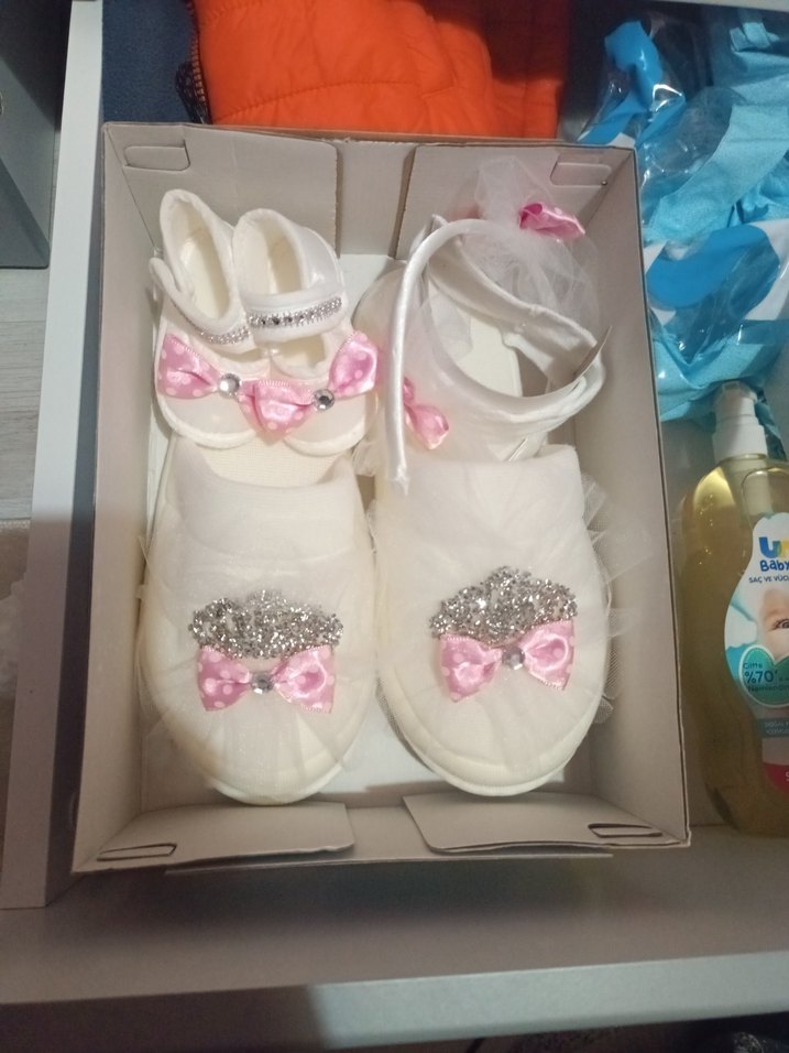 Beyaz Kız Bebek ve Lohusa takım Fiyonklu - Görsel 5