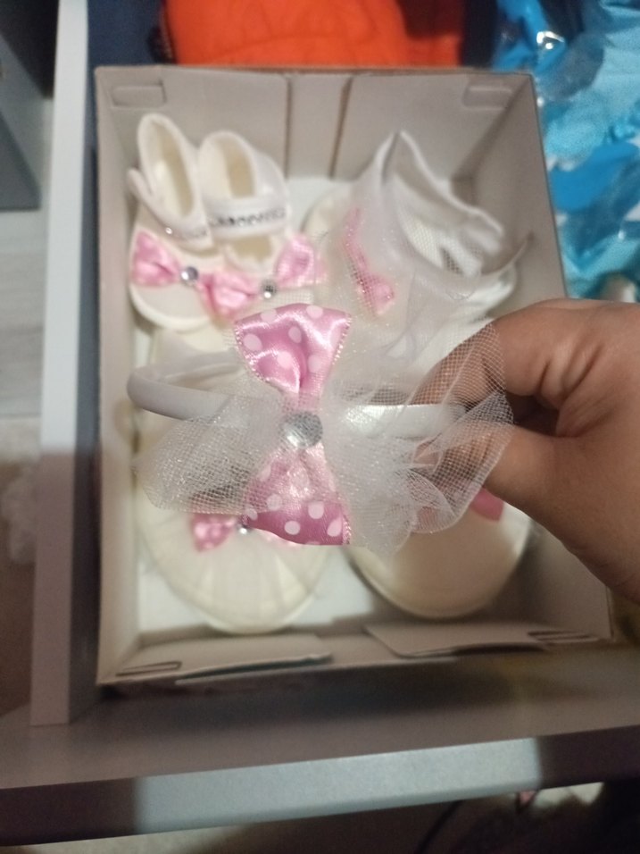 Beyaz Kız Bebek ve Lohusa takım Fiyonklu - Görsel 4