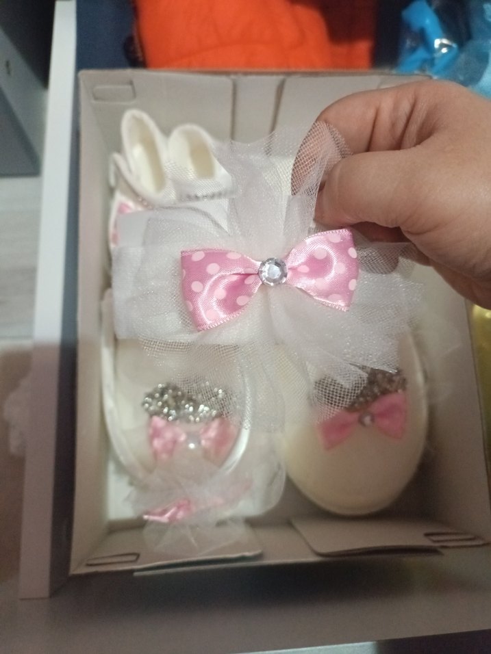 Beyaz Kız Bebek ve Lohusa takım Fiyonklu - Görsel 3