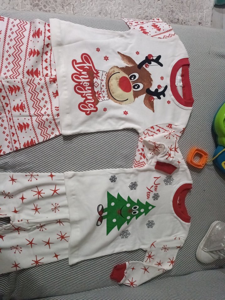 Beyaz Renkli Baskılı Çocuk Pijama Takımı - Görsel 2