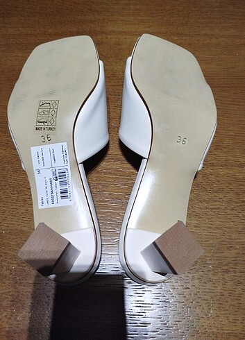 Fabrika Topuklu sandalet/Terlik/Ekru - Görsel 5