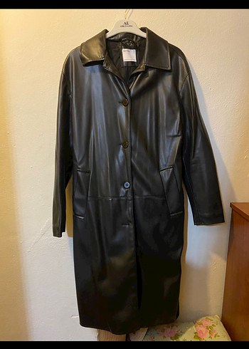 Bershka Deri Trençkot - Görsel 4