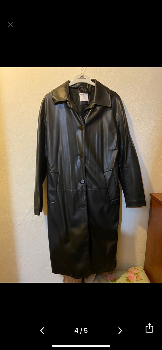 Bershka Deri Trençkot - Görsel 4