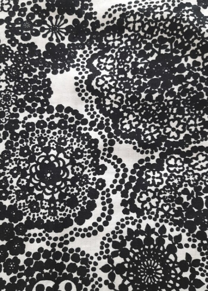 KETEN SİYAH BEYAZ DESENLİ ELBİSE - Görsel 4