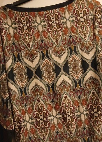 Bohem Desenli Yarım Kollu Kadın Bluz - Görsel 2