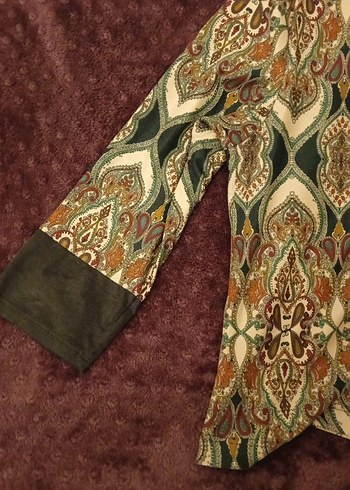 Bohem Desenli Yarım Kollu Kadın Bluz - Görsel 4