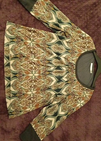 Bohem Desenli Yarım Kollu Kadın Bluz - Görsel 3