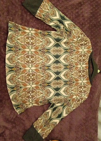 Bohem Desenli Yarım Kollu Kadın Bluz - Görsel 5