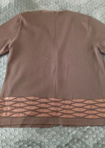 Kahverengi Kısa Kollu Kadın Tişört Hırka Takım - Görsel 11