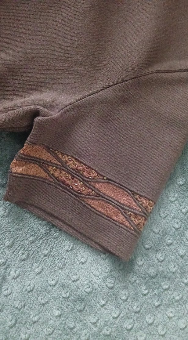 Kahverengi Kısa Kollu Kadın Tişört Hırka Takım - Görsel 2