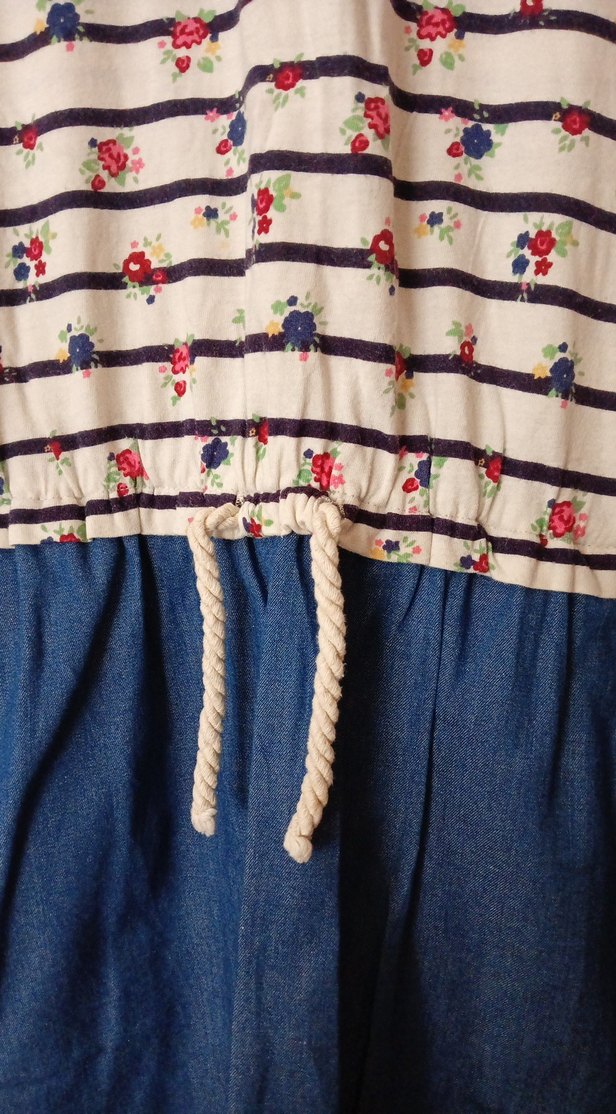 Kız Çocuk Renkli Denim Elbise - Görsel 3