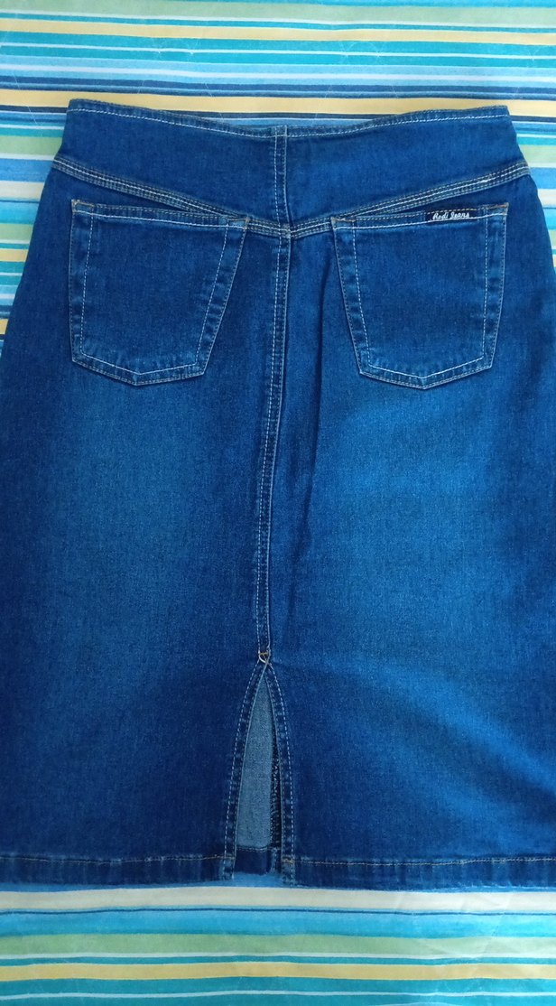 Kadın Mavi Midi Kot Etek - Görsel 4