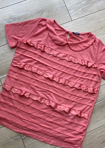 Pembe Kısa Kollu Hamile Tişört - Görsel 2