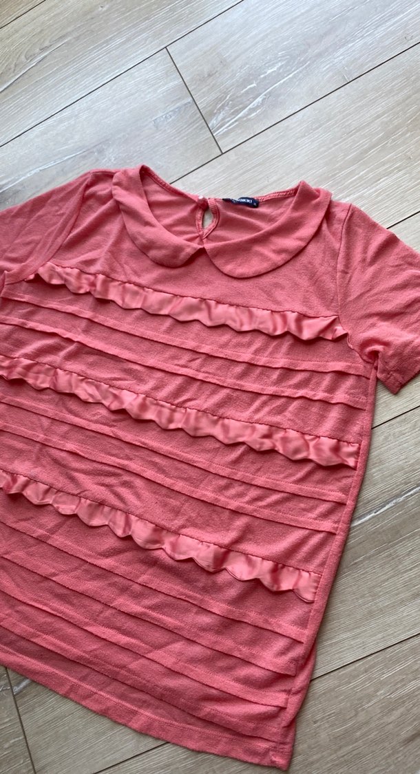 Pembe Kısa Kollu Hamile Tişört - Görsel 5