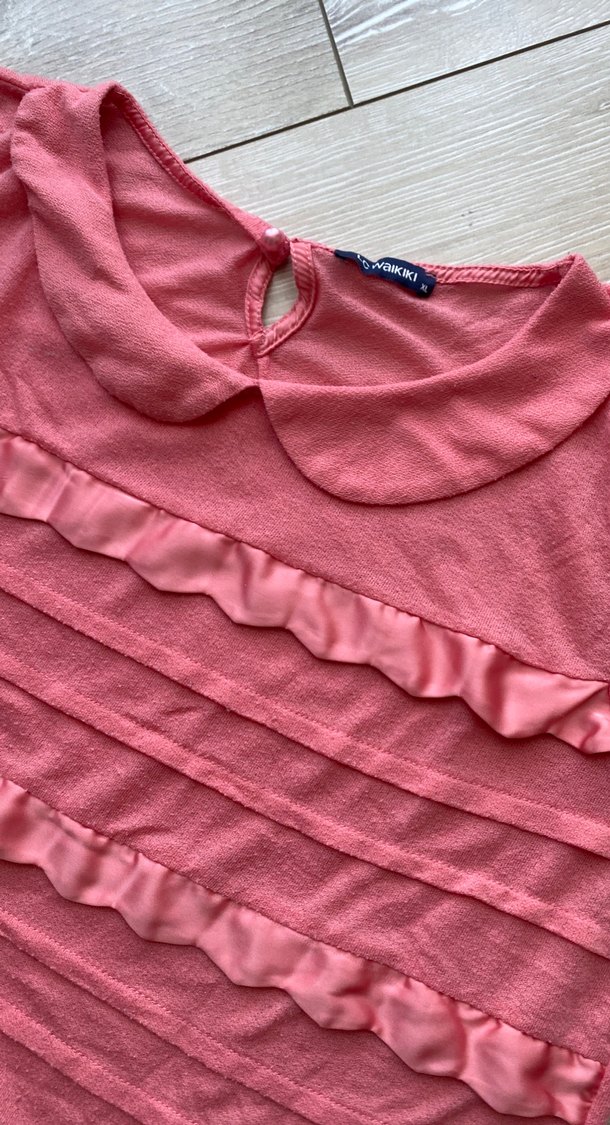 Pembe Kısa Kollu Hamile Tişört - Görsel 3