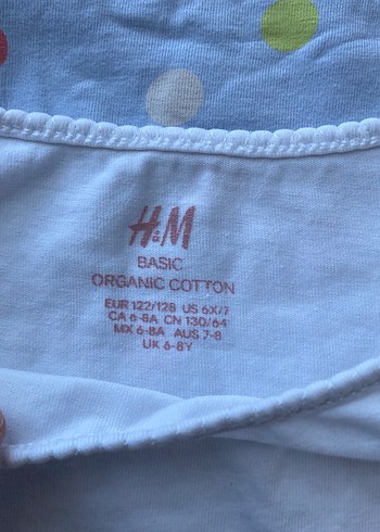 H&M Beyaz Kız Çocuk Uzun Kollu Pamuklu Tişört - Görsel 3