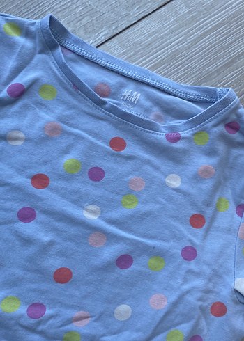 H&M Beyaz Kız Çocuk Uzun Kollu Pamuklu Tişört - Görsel 5