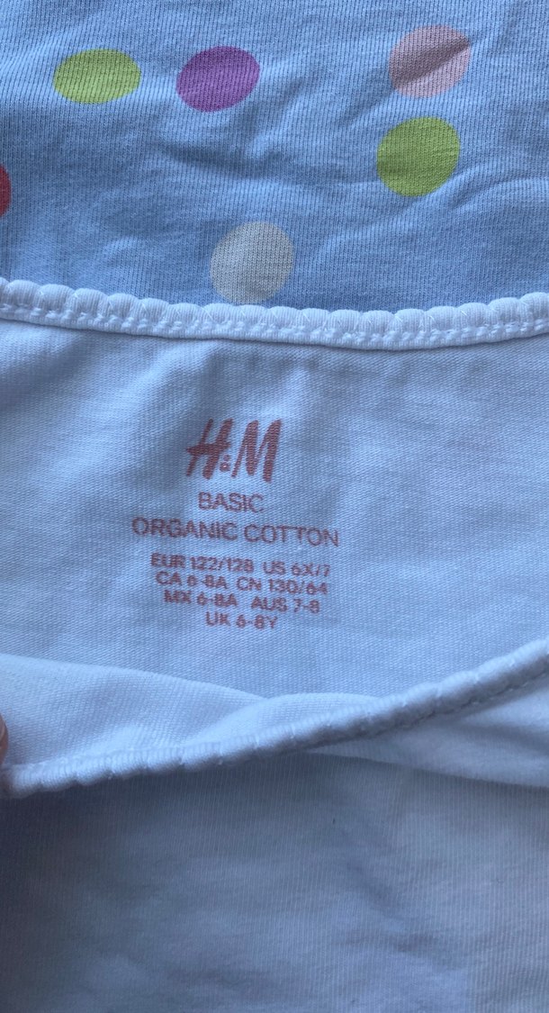 H&M Beyaz Kız Çocuk Uzun Kollu Pamuklu Tişört - Görsel 3