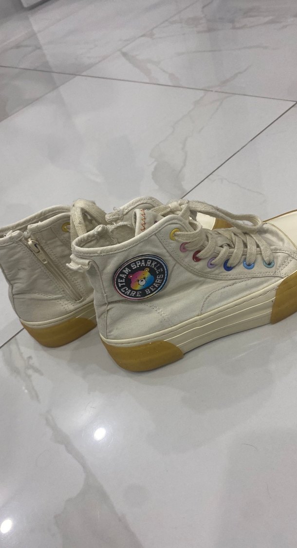 Zara Beyaz Platform Topuklu Spor bot - Görsel 3