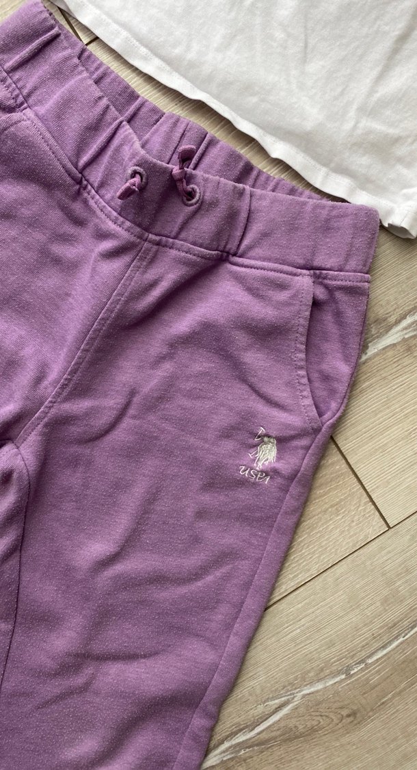 Mor Pamuklu Rahat Kesim Kız Eşofmanı - Görsel 3