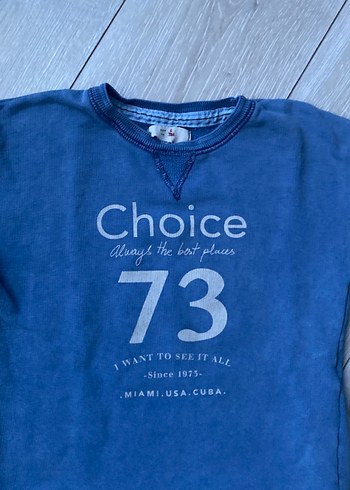 Erkek Çocuk Mavi Denim Sweatshirt - Görsel 3