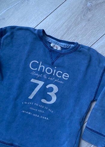 Erkek Çocuk Mavi Denim Sweatshirt - Görsel 5