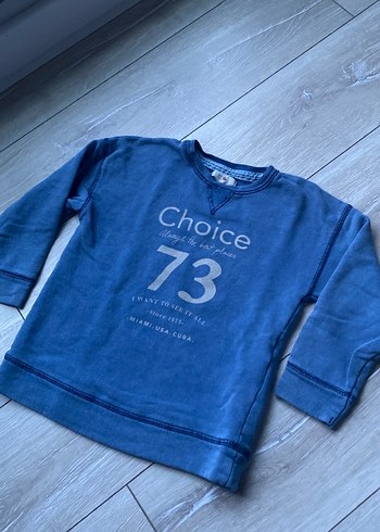 Erkek Çocuk Mavi Denim Sweatshirt - Görsel 6