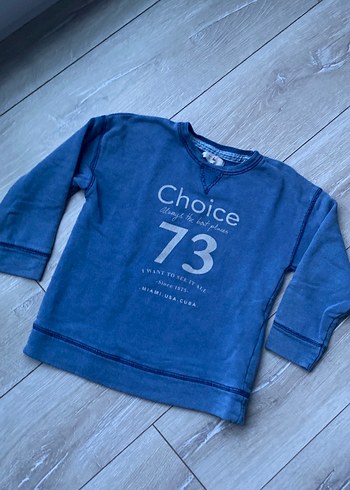 Erkek Çocuk Mavi Denim Sweatshirt - Görsel 2