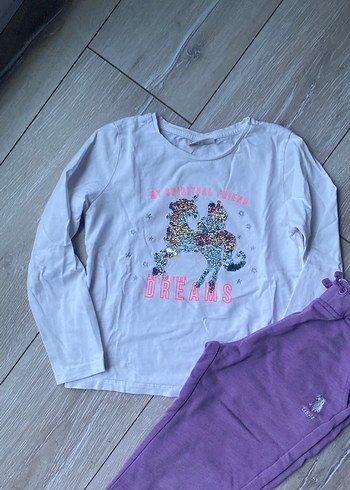 Bebek Kız Uzun Kollu Mor Takım - Görsel 2