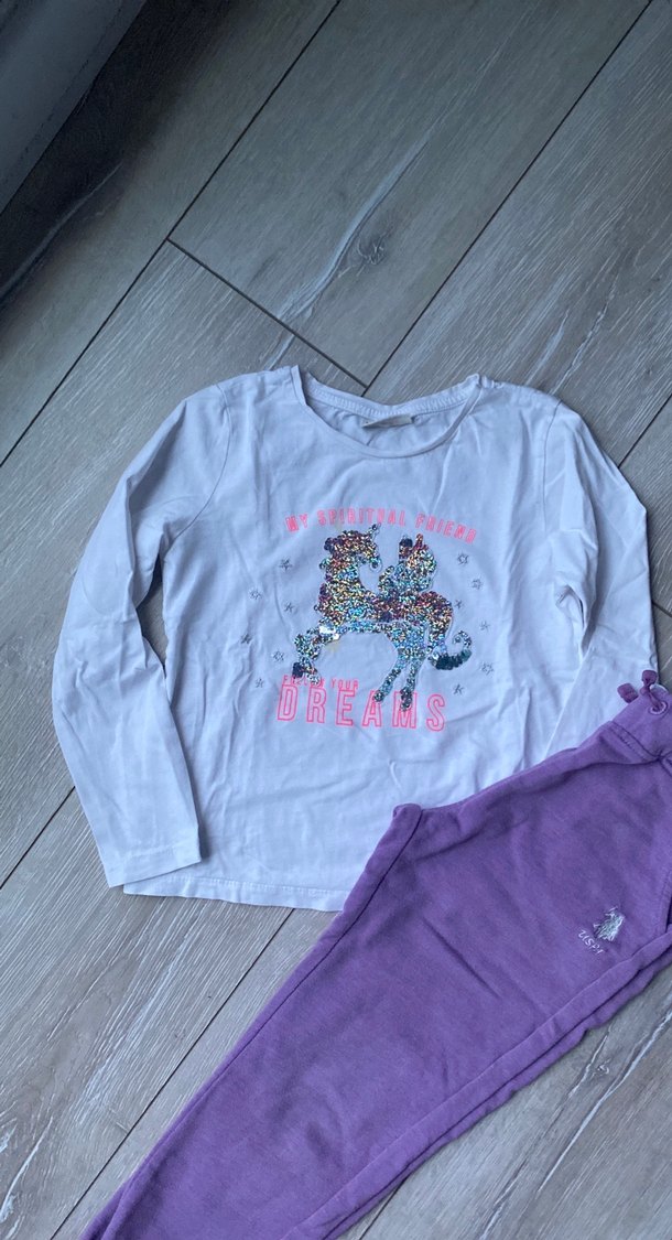 Bebek Kız Uzun Kollu Mor Takım - Görsel 2