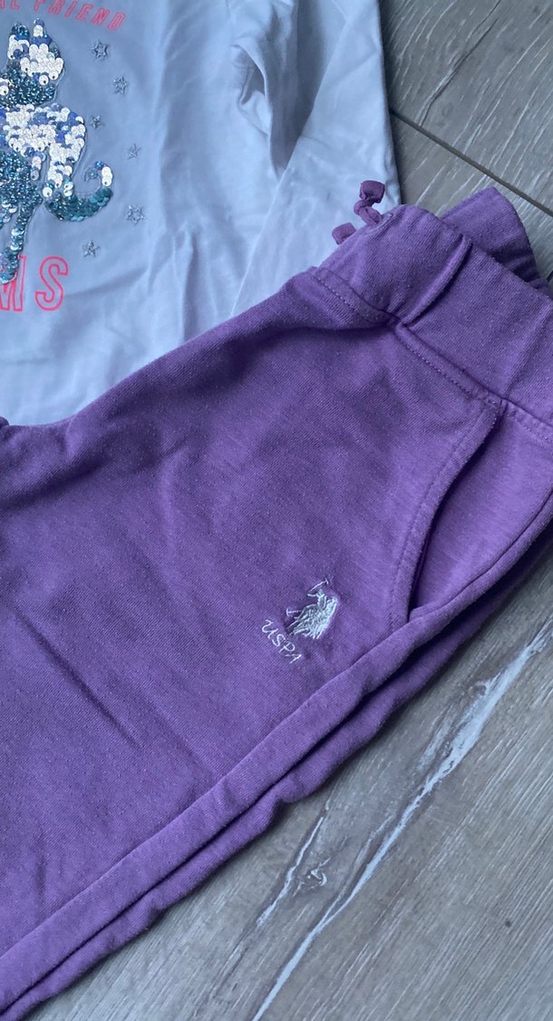 Bebek Kız Uzun Kollu Mor Takım - Görsel 5