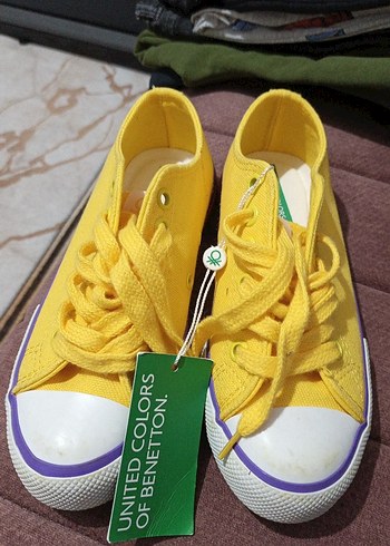 Benetton Canli Sari Sneaker Sifir Urun