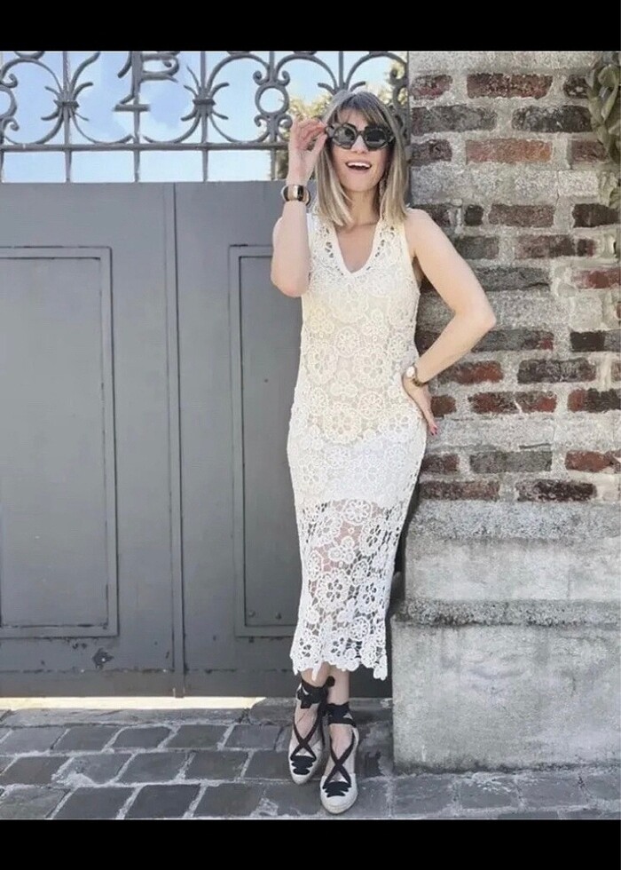 Zara dantel elbise - Görsel 2