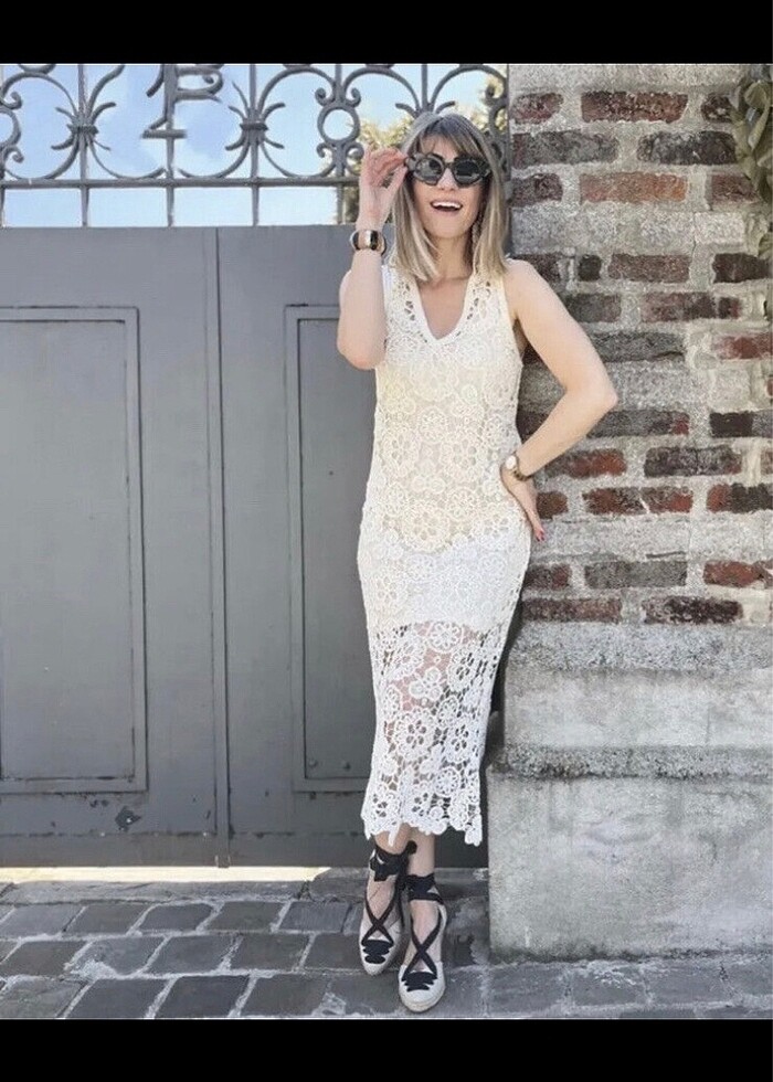 Zara dantel elbise - Görsel 3