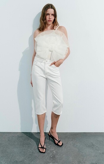 Zara büyük organze yelpaze body