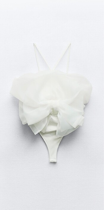 Zara büyük organze yelpaze body - Görsel 6