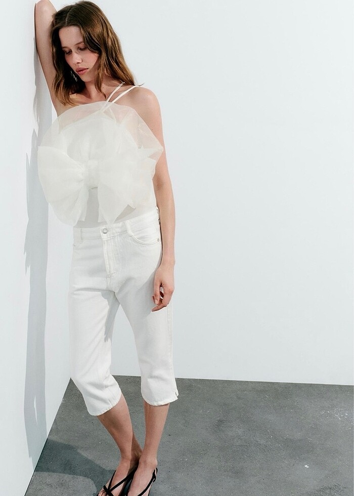 Zara büyük organze yelpaze body - Görsel 2