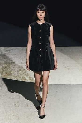 Zara kadife peplum elbise