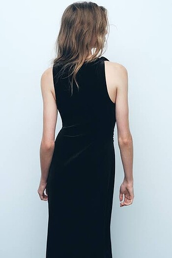 Zara Zara kadife midi elbise