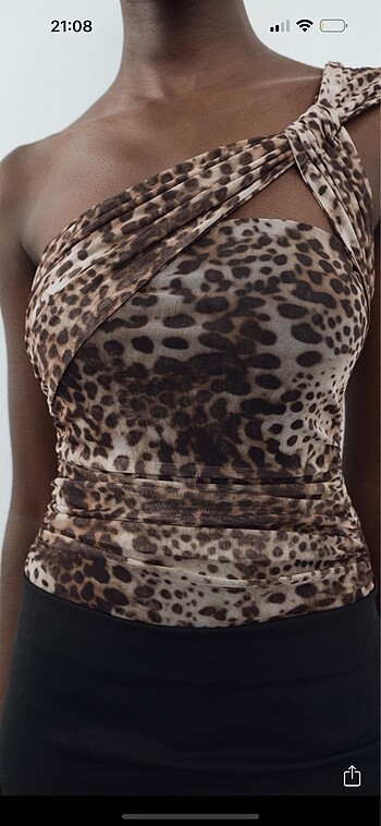 Zara Zara hayvan desenli tül body