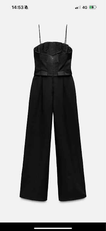 Zara geniş paçalı krep tulum - Görsel 7