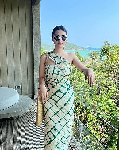 Zara baskılı midi elbise