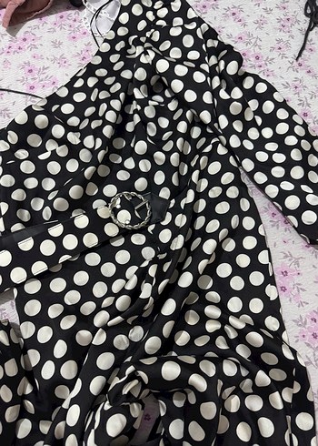 Mango Kadın Siyah Puantiyeli Tek Kollu Tulum - Görsel 8