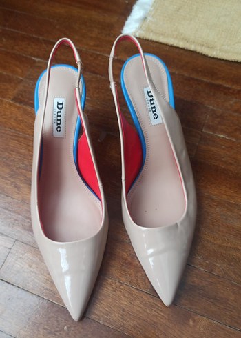 Dune Bej Slingback Topuklu Ayakkabi