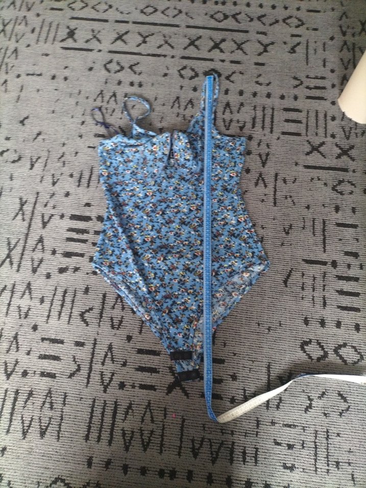 Mavi İnce Askılı Mini Kadın bluz - Görsel 5