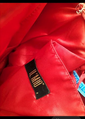 Kırmızı Drapeli Uzun Abiye Elbise - Görsel 8