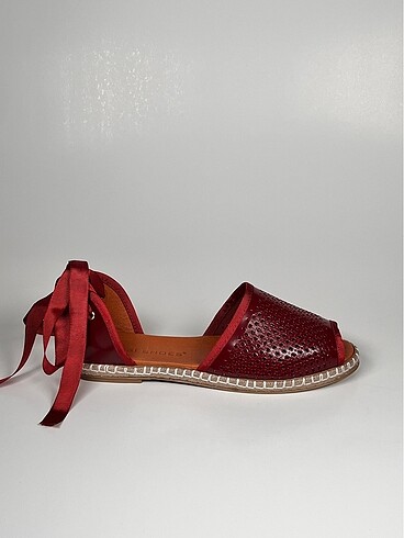 Hakiki deri bilekten bağlamalı kadın espadril ayakkabı - Görsel 2