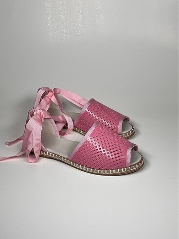 Hakiki deri bilekten bağlamalı kadın espadril ayakkabı - Görsel 4