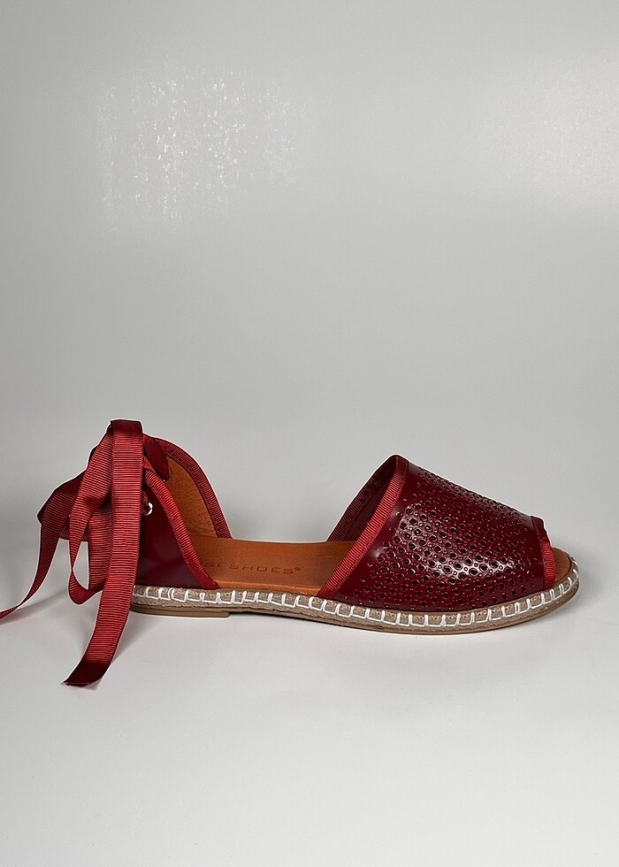 Hakiki deri bilekten bağlamalı kadın espadril ayakkabı - Görsel 2