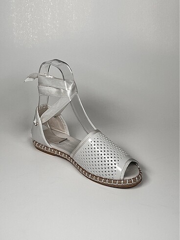 Hakiki deri bilekten bağlama deri espadril kadın ayakkabı - Görsel 6